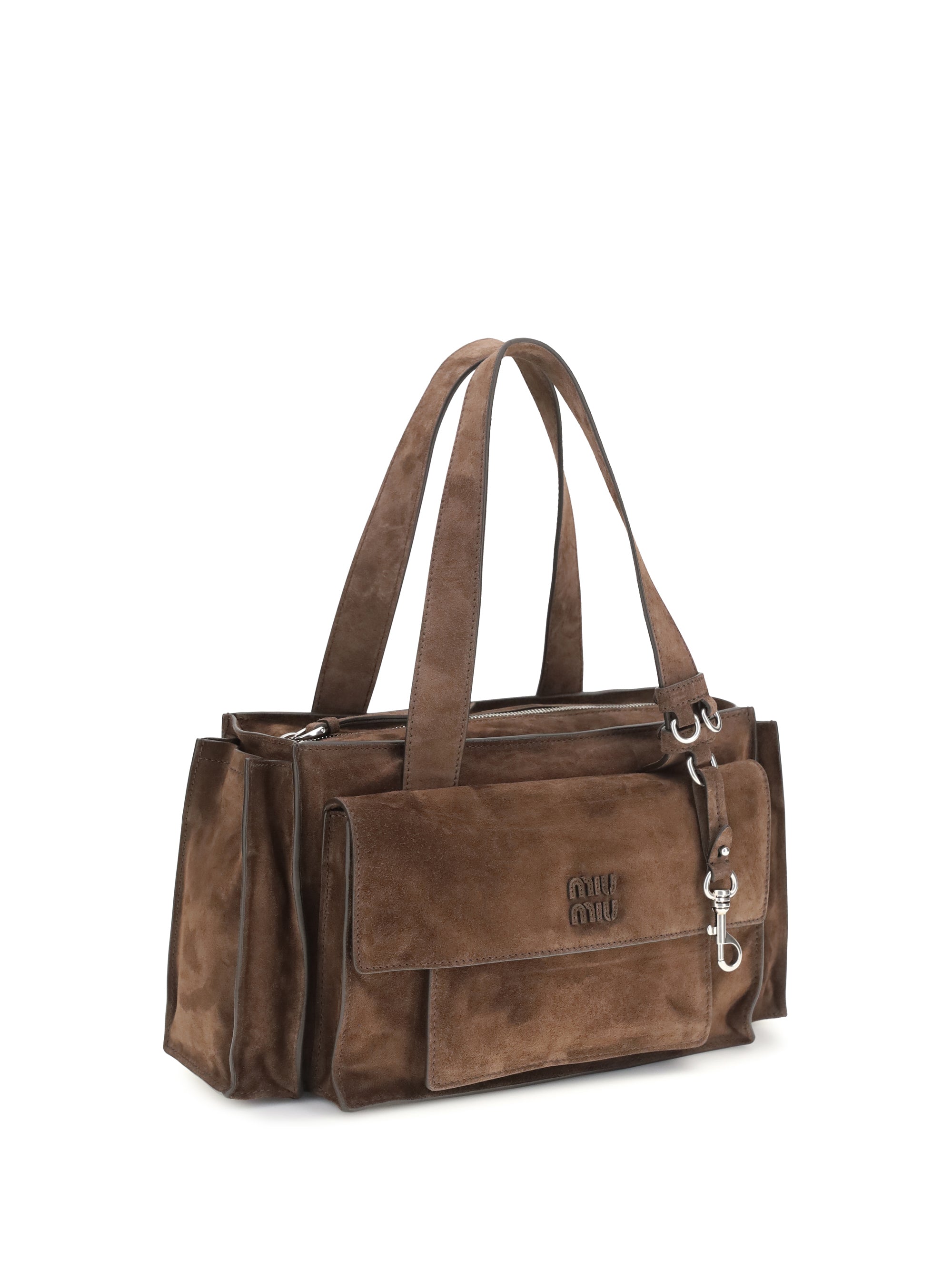 utilitaire shoulder bag in suede calfskin