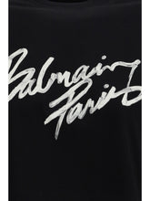 BALMAIN M brush print boxy cropped t-shirt 