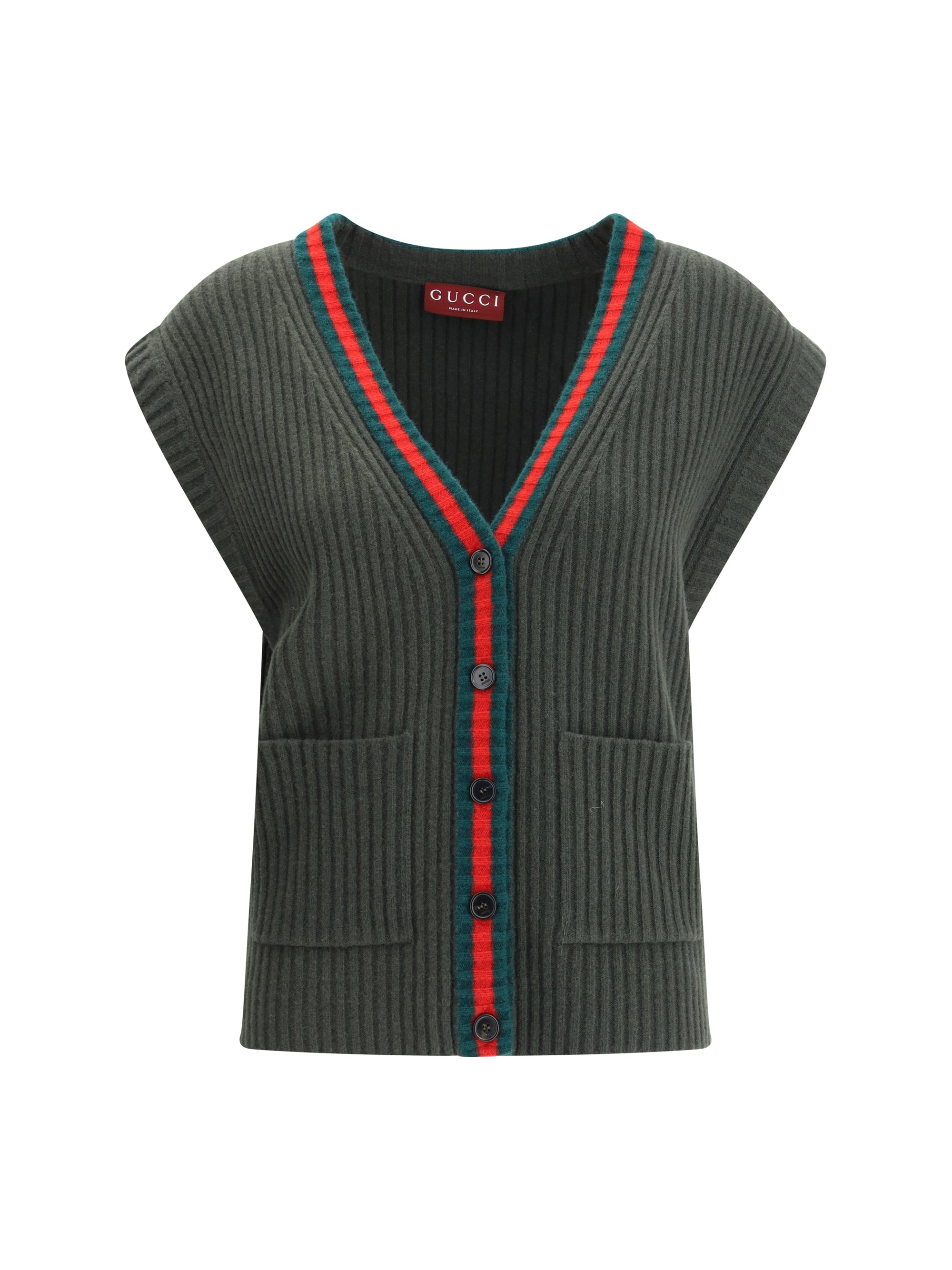 GUCCI S wool cardigan vest