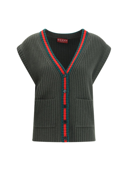 GUCCI S wool cardigan vest