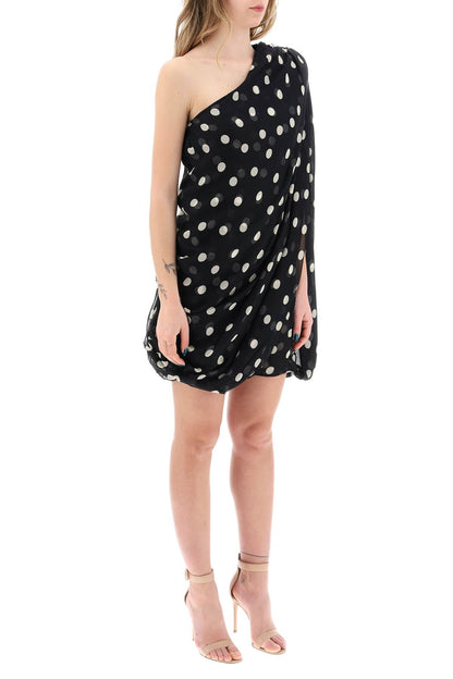 silk polka dot mini dress