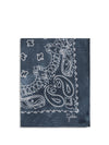 golden paisley printed silk scarf