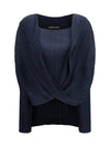 semi-sheer pleated blouse