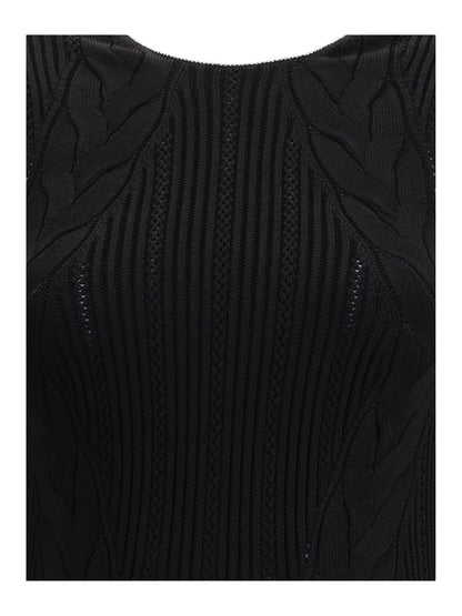 BALMAIN 36 sleeveless torsade knit long dress