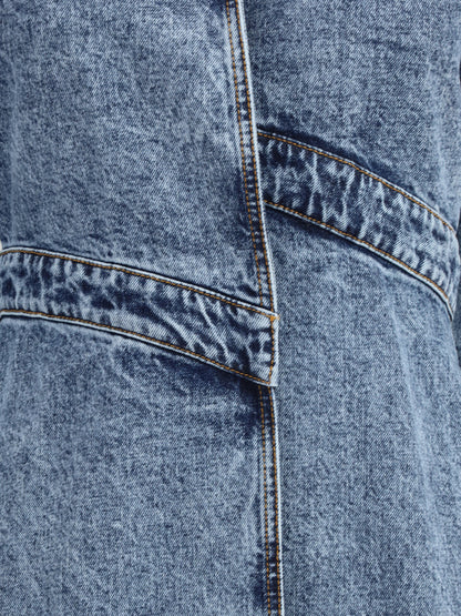 ALAIA 36 long denim spiral trench 