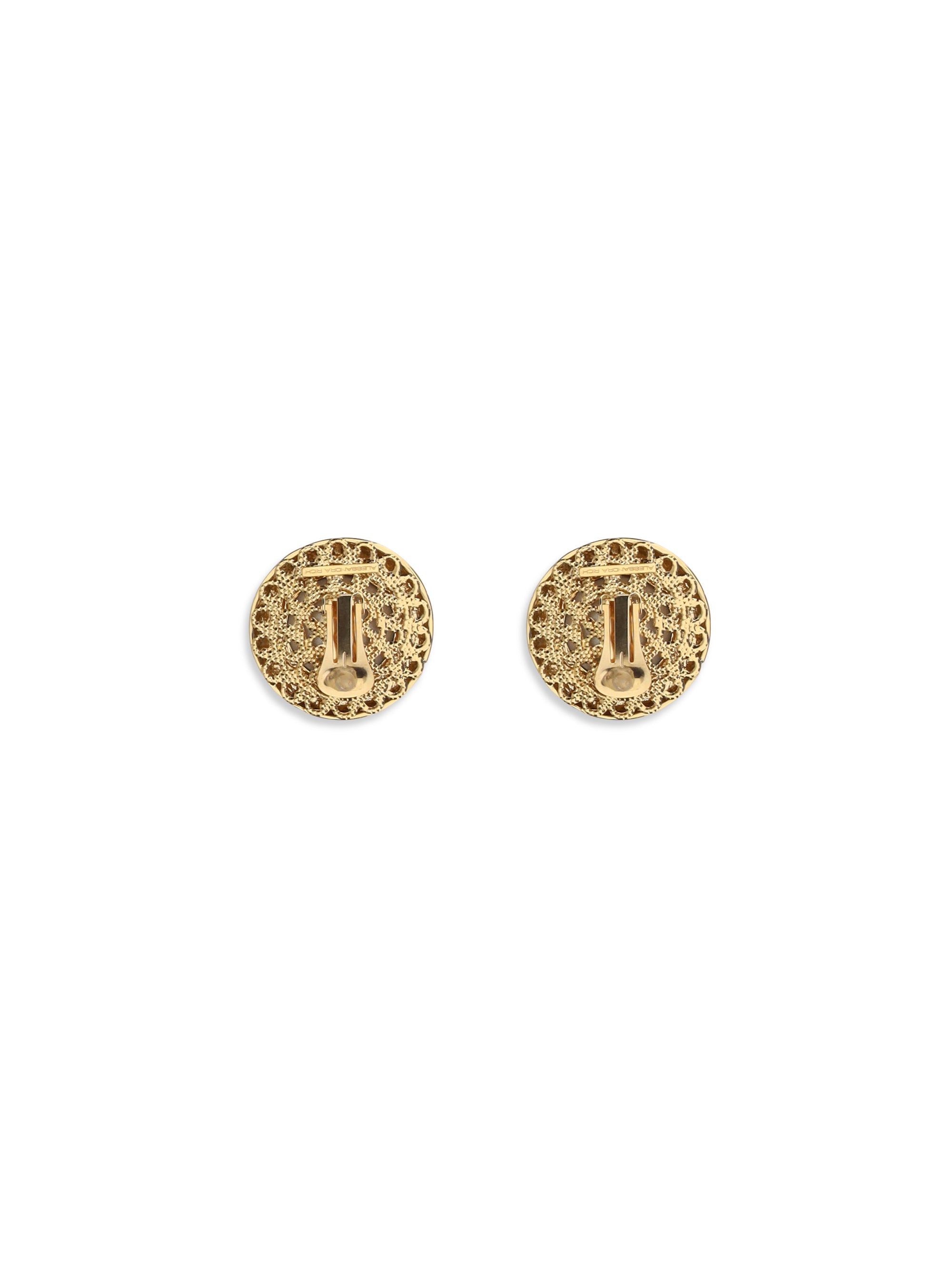 round crystal clip-on earrings