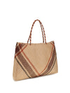 handwoven leather tote bag