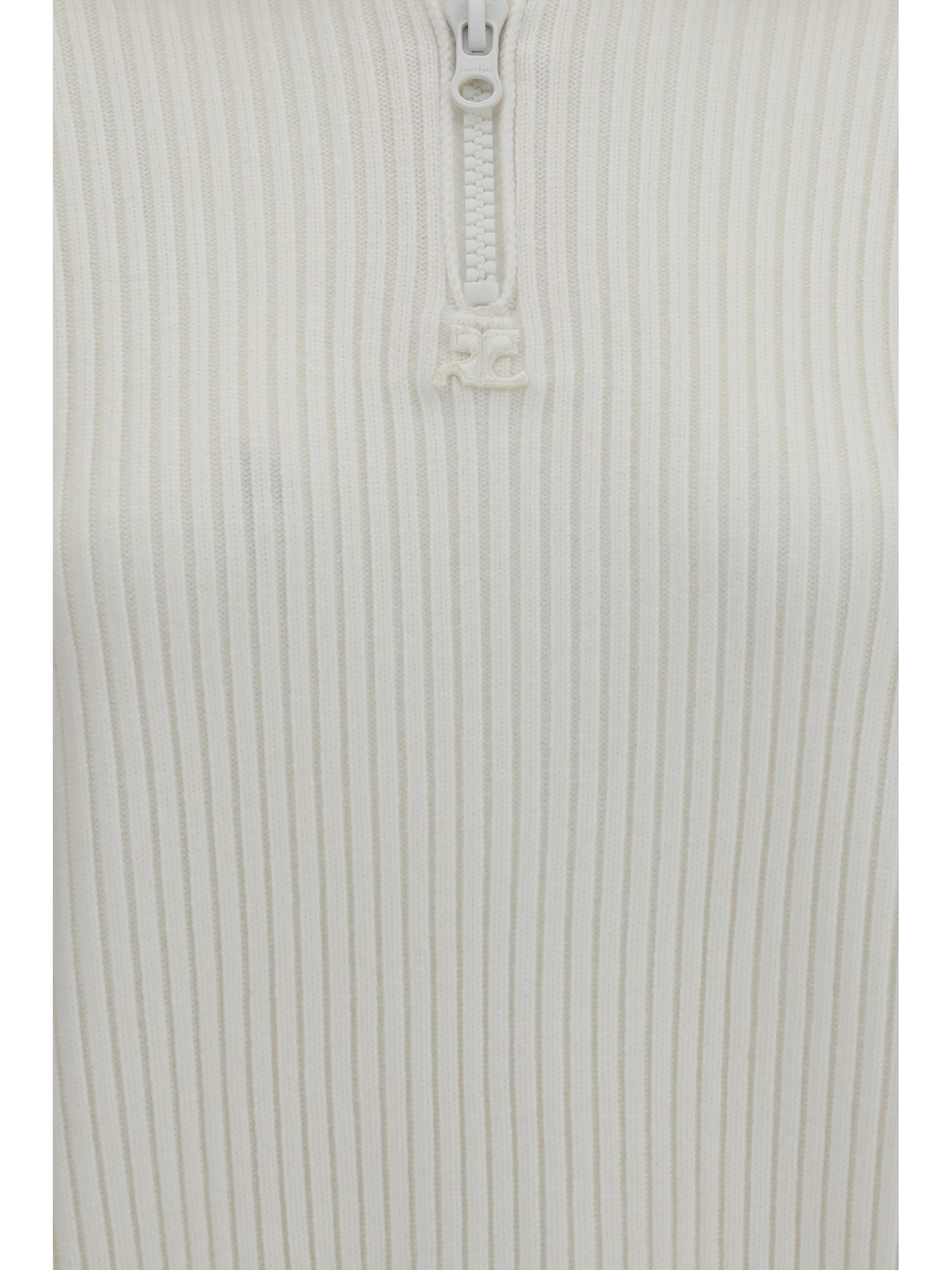 ribbed zip sweater