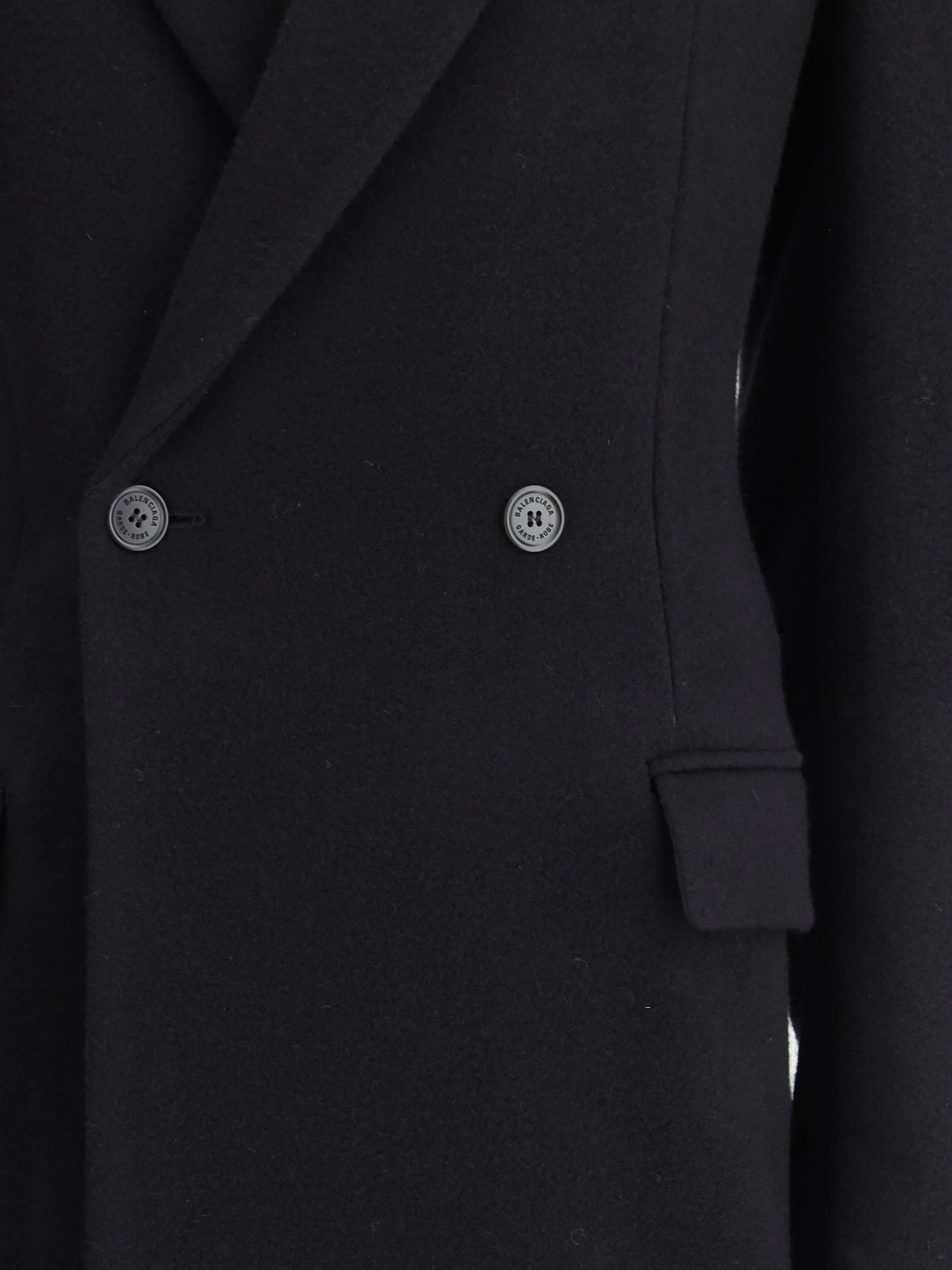 BALENCIAGA 36 oversized godet double-breasted coat