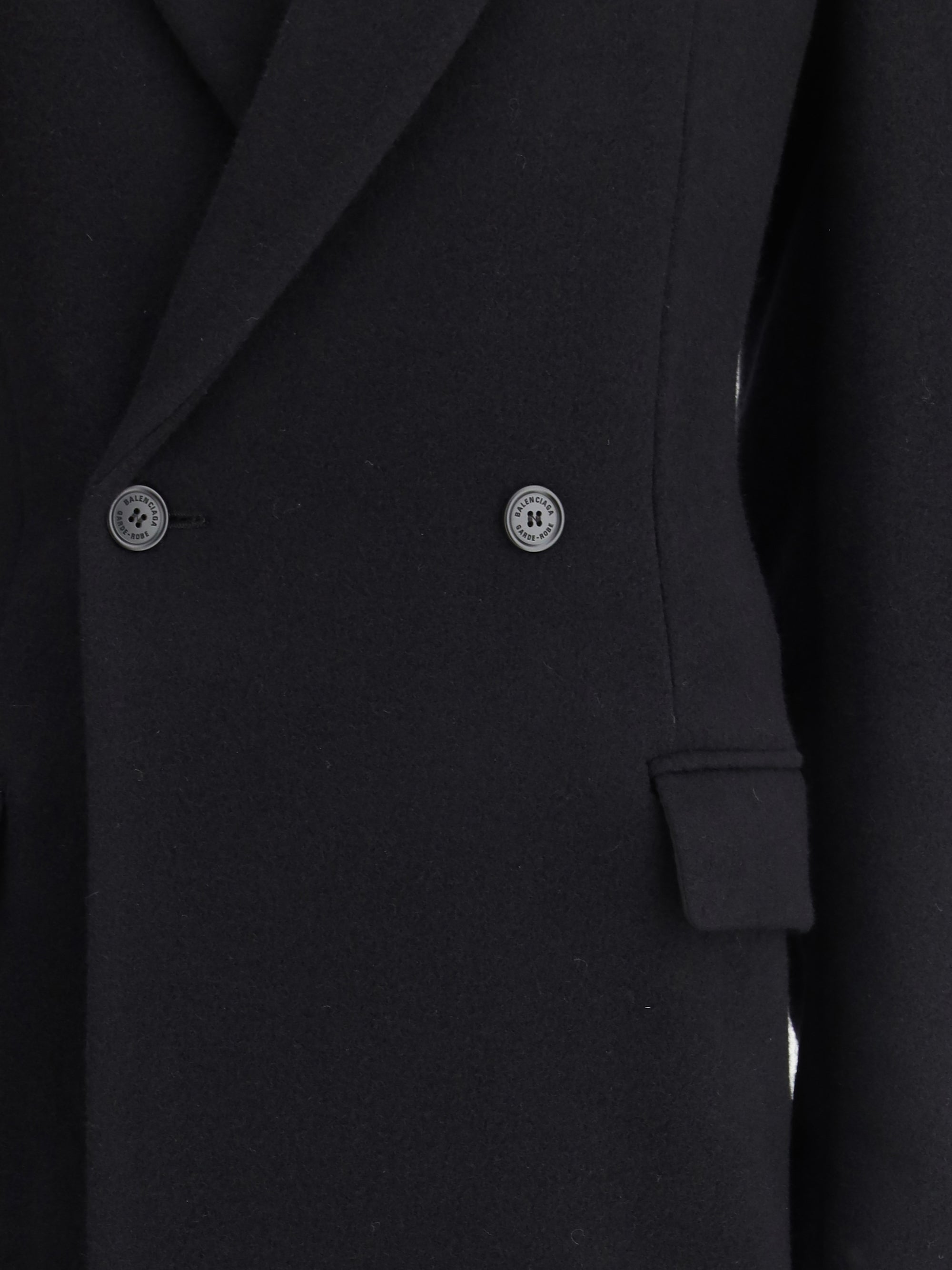 BALENCIAGA 36 oversized godet double-breasted coat
