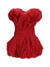 draped mini dress with balloon hem