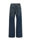 wide-leg cotton denim jeans
