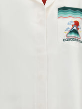 CASABLANCA L silk cuban collar short sleeve shirt