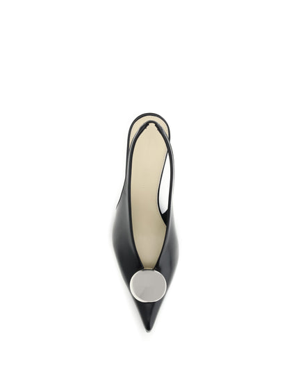 PROENZA SCHOULER 37 dome slash slingbacks in polished calf 