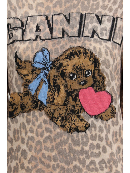 GANNI L puppy wool sweater 