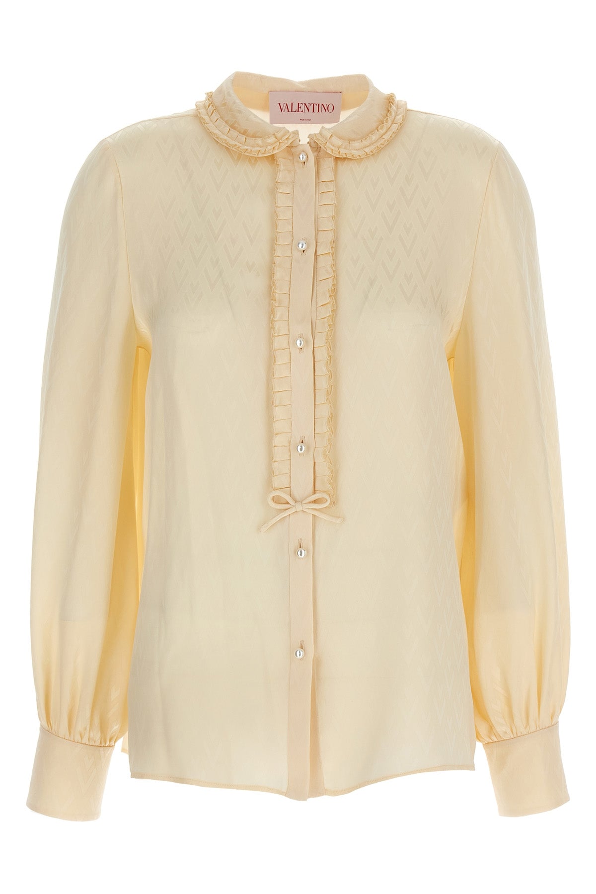 all-over toute la v jacquard silk shirt