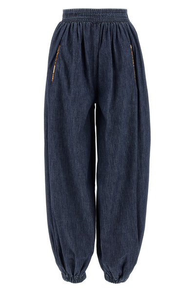 chambray cotton denim pants