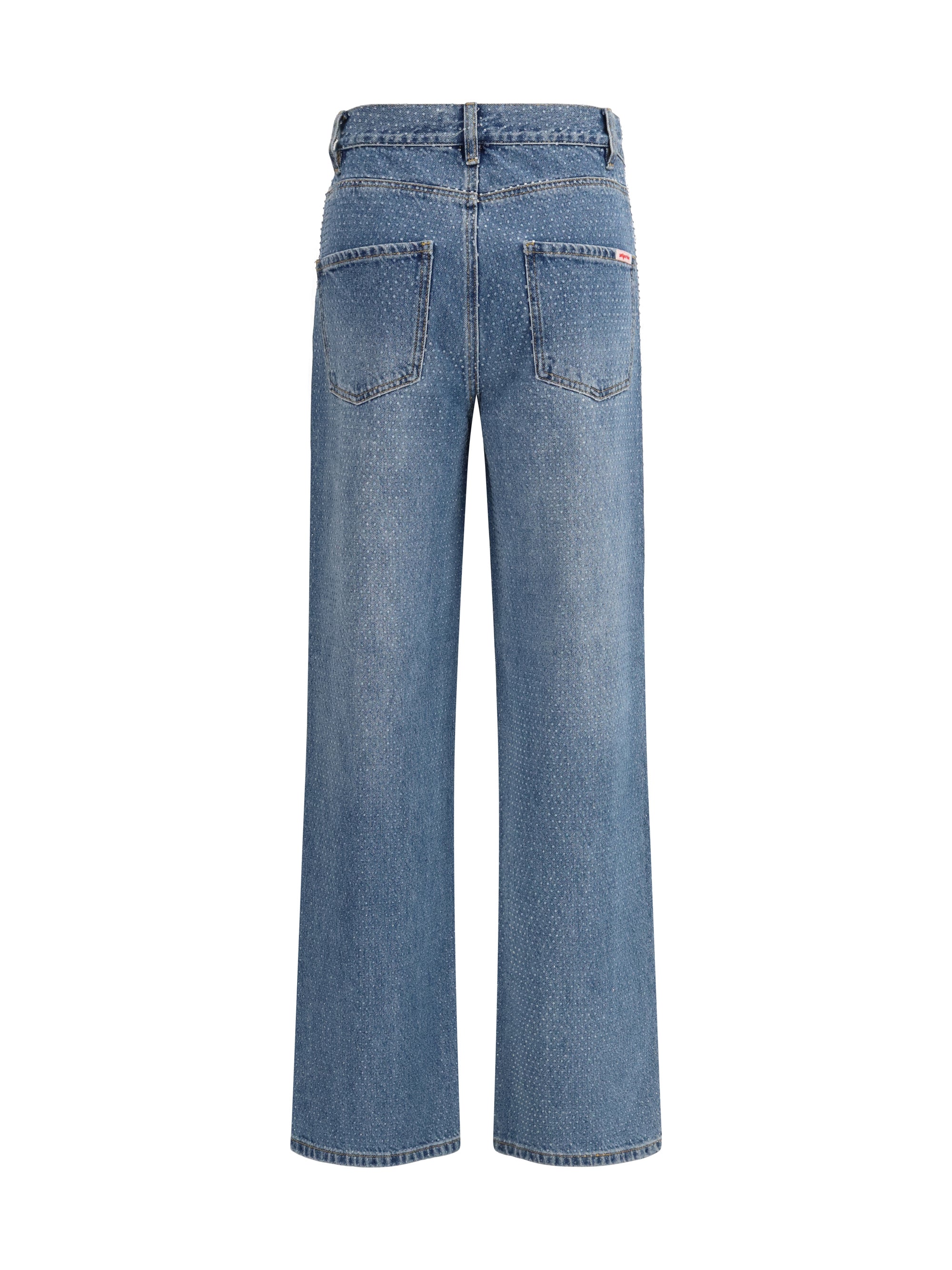 straight-leg jeans with all-over rhinestones