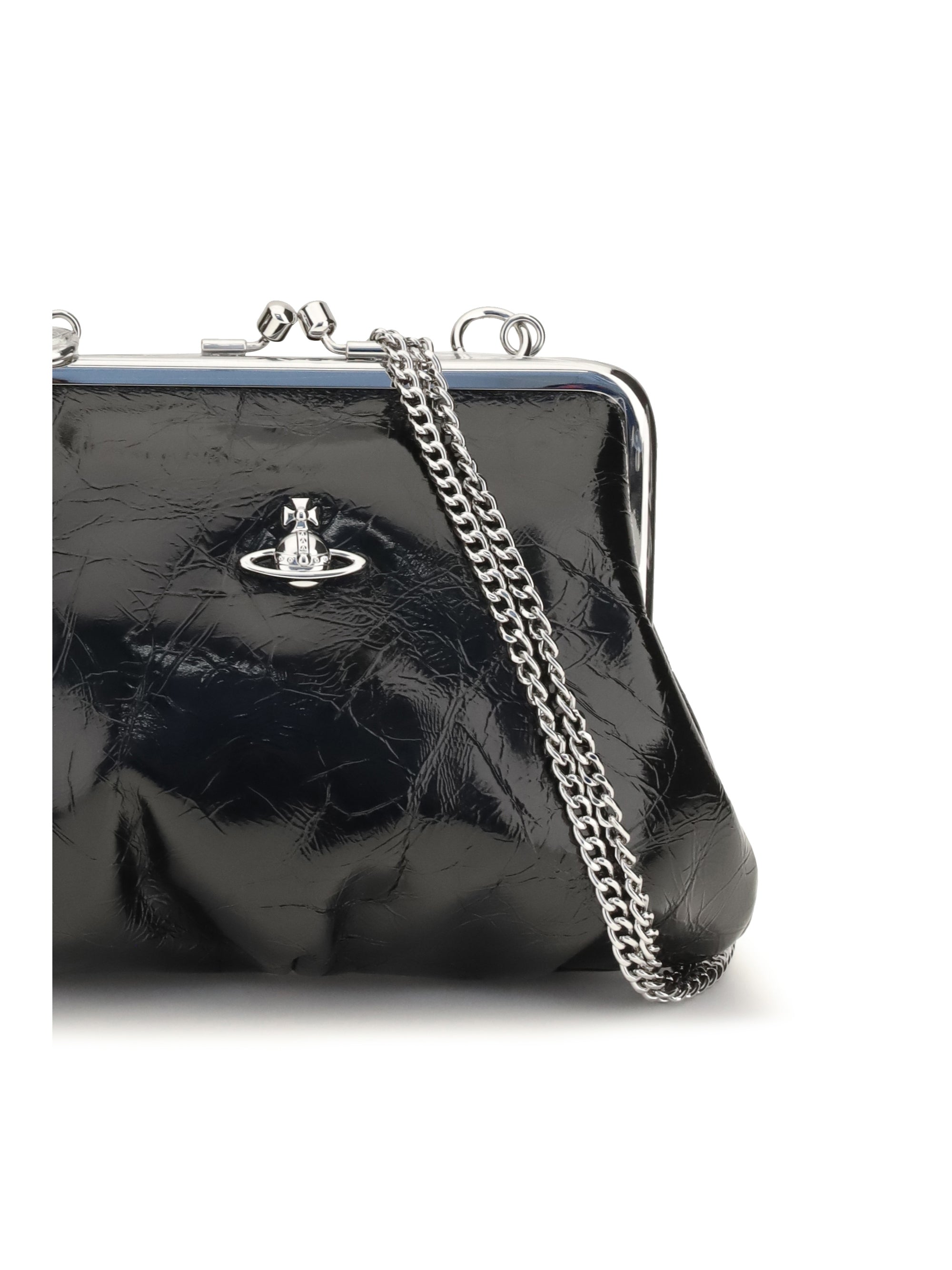 granny frame patent leather handbag