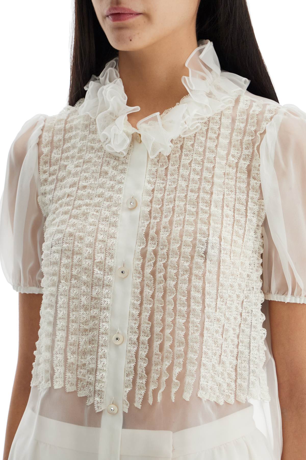 short-sleeved chiffon blouse