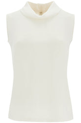 sleeveless silk top without
