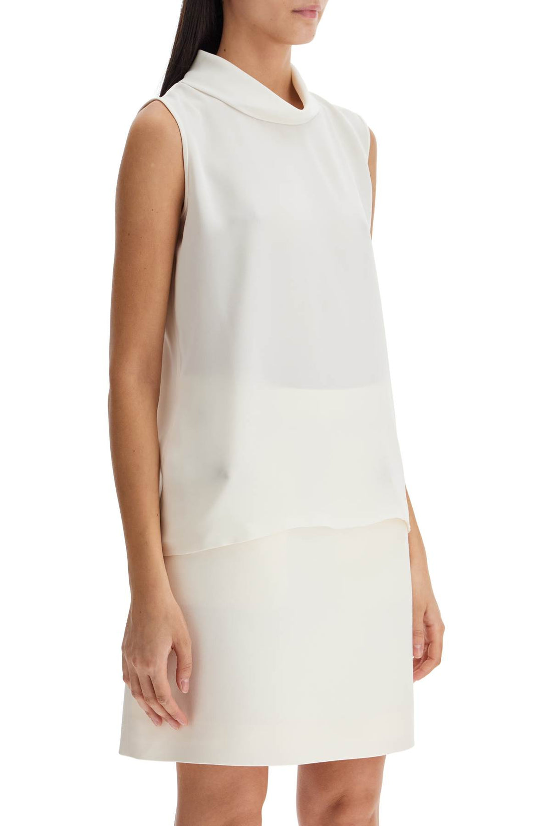 sleeveless silk top without