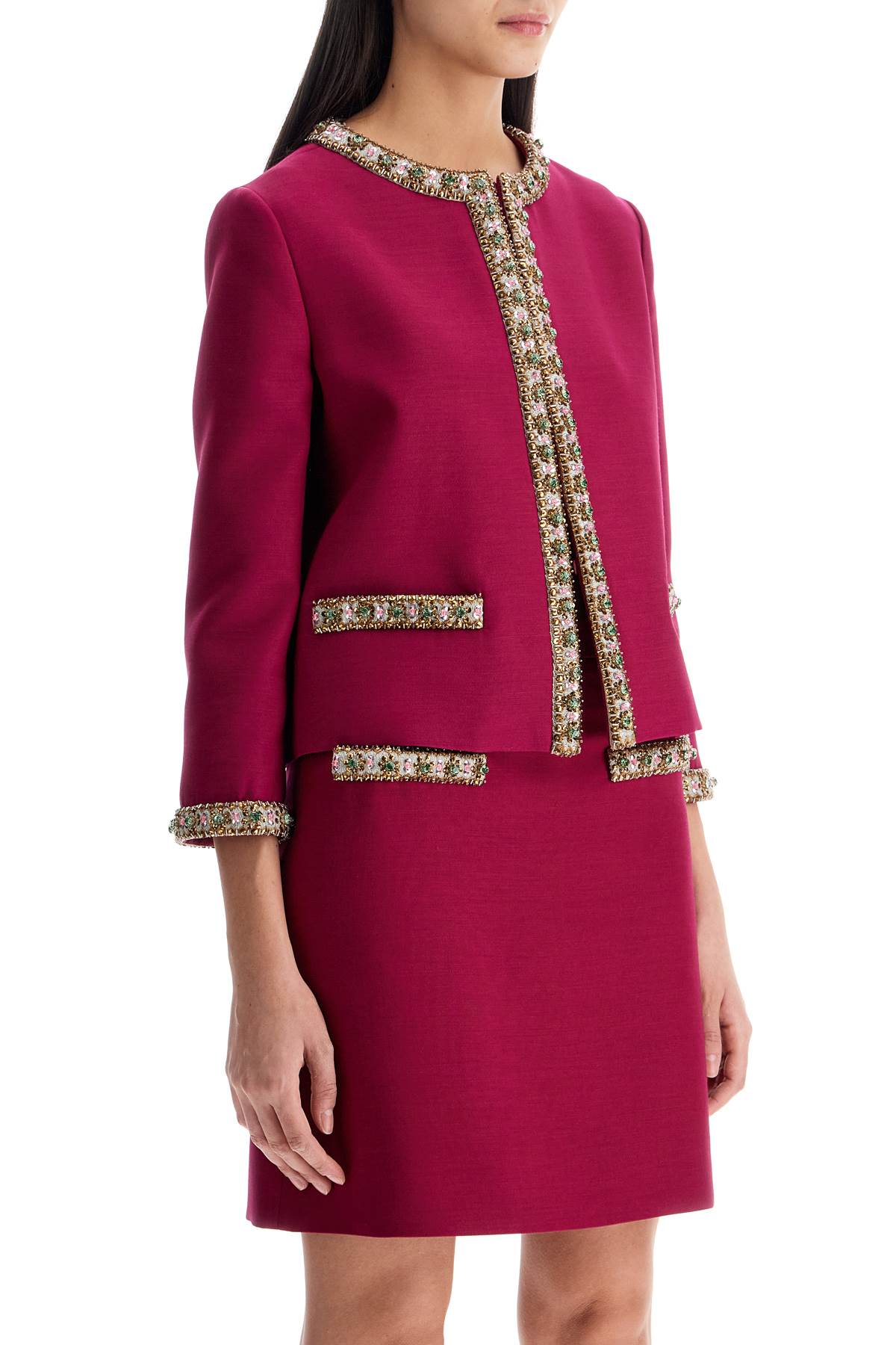 embroidered jacket in crepe couture