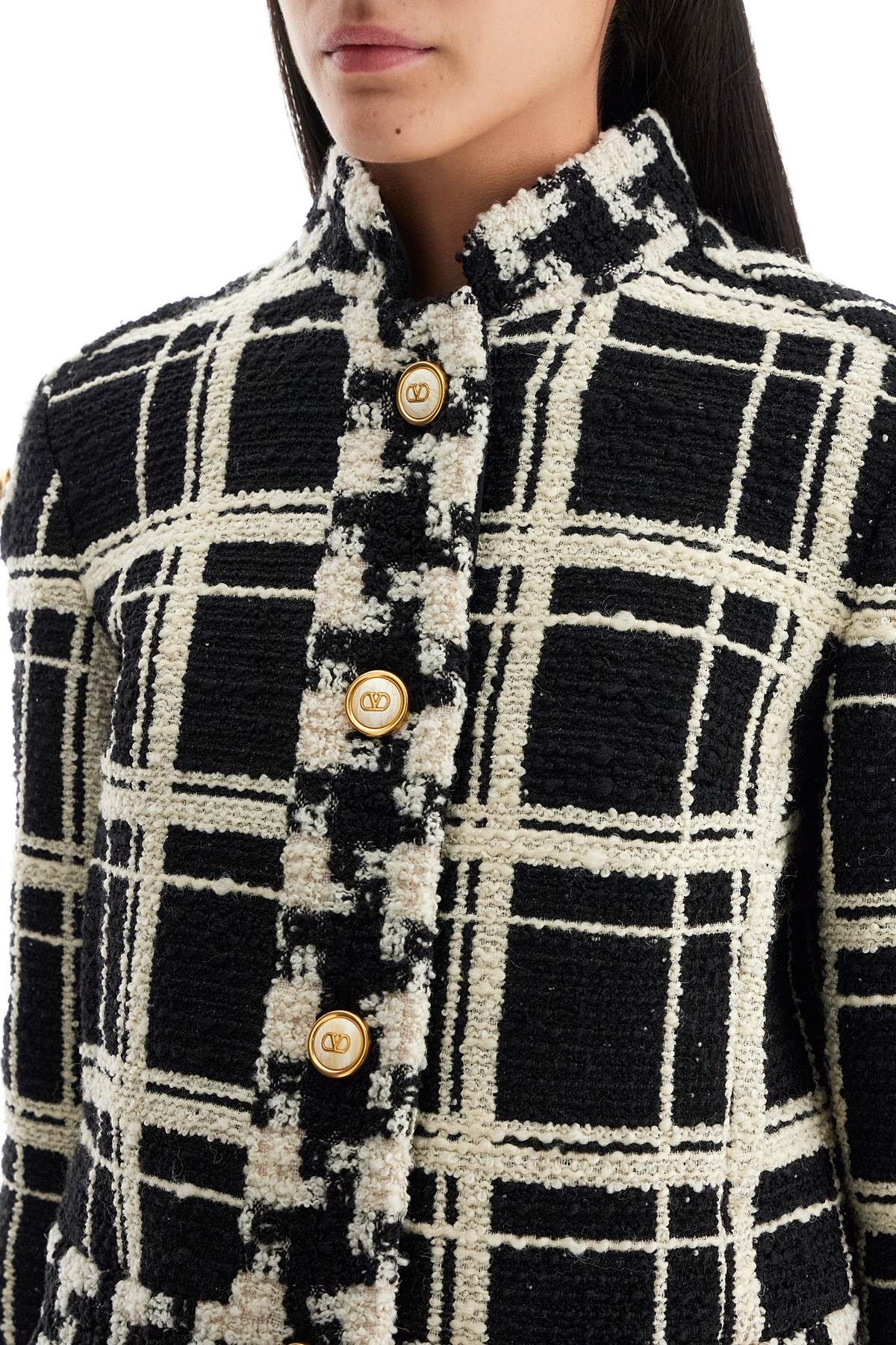 &quot;macro check tweed jacket for