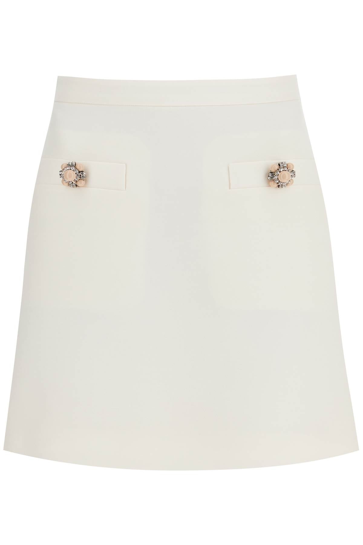 short crepe couture skirt