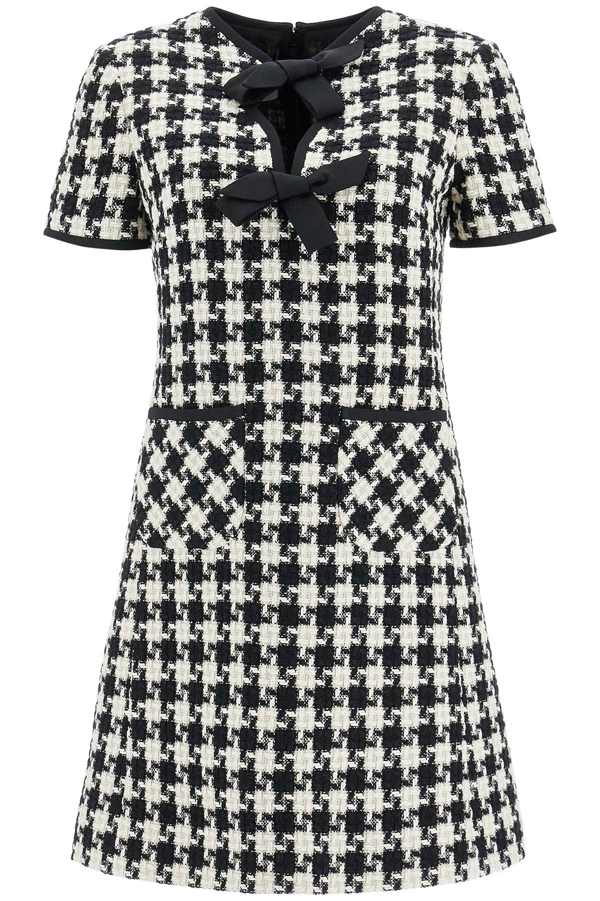 mini dress in damier light tweed