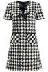 mini dress in damier light tweed