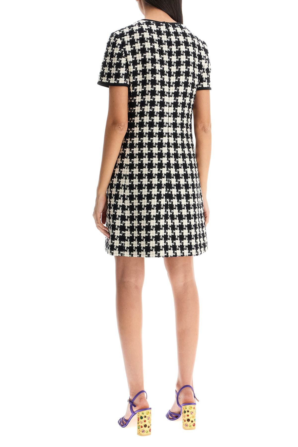 mini dress in damier light tweed