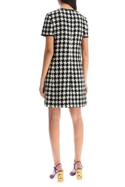 mini dress in damier light tweed