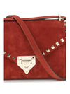 rockstud mini suede shoulder bag