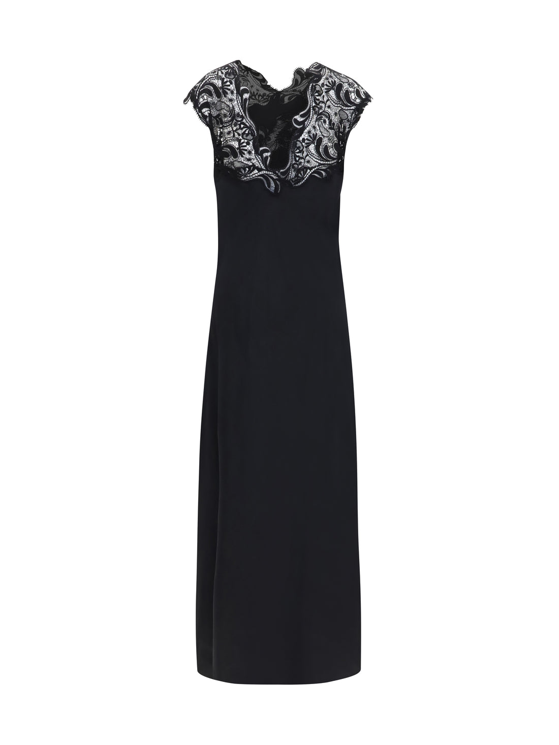 FERRAGAMO 42 silk dress with lace 