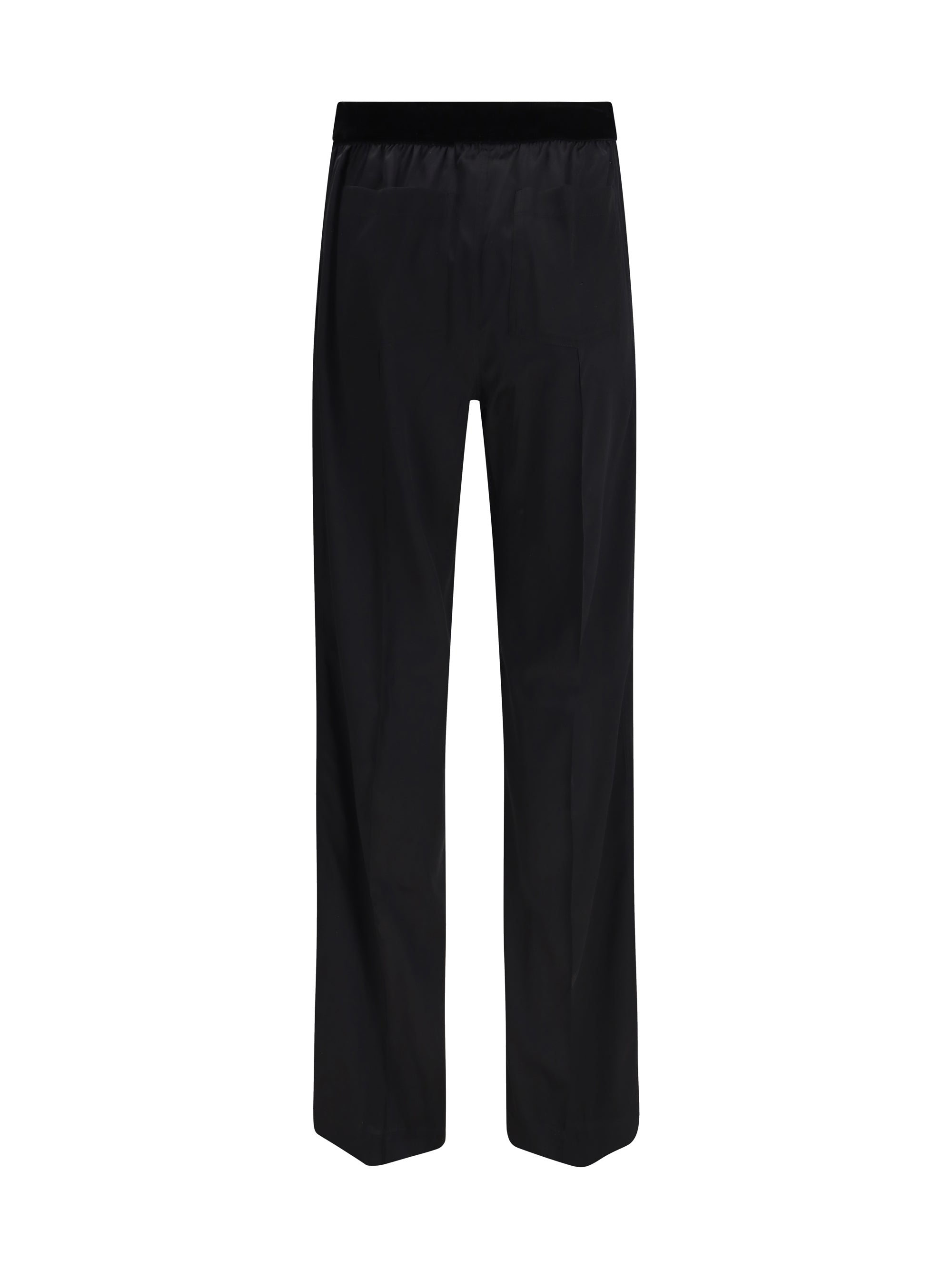 stretch silk satin trousers