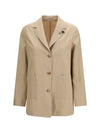 single-breasted wool and cotton jacket