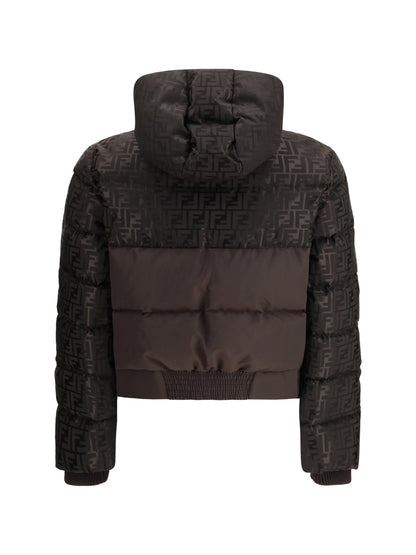 FENDI L padded technical ff jacquard jacket