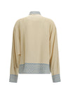 silk shirt with geometric print
