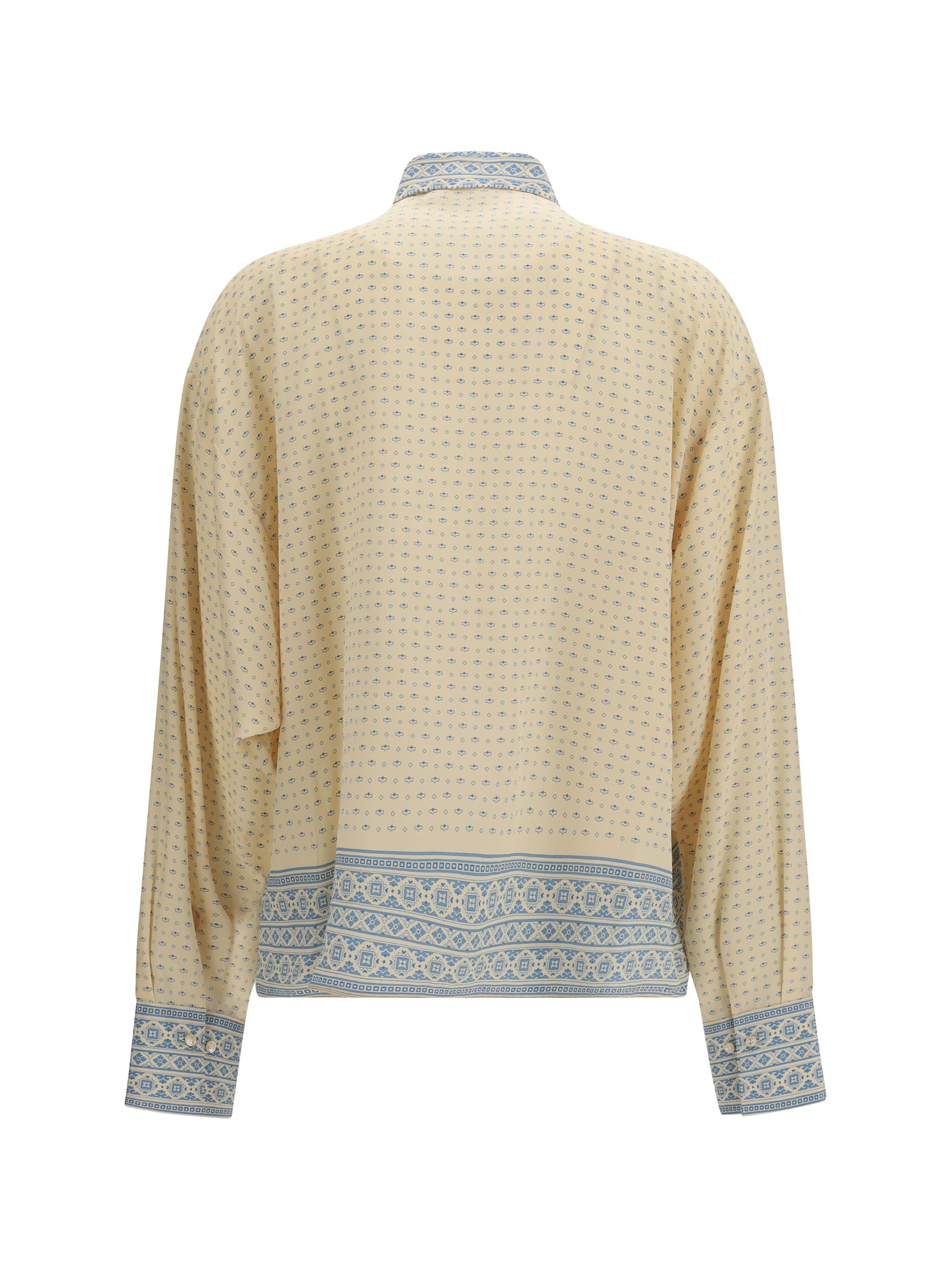 silk shirt with geometric print