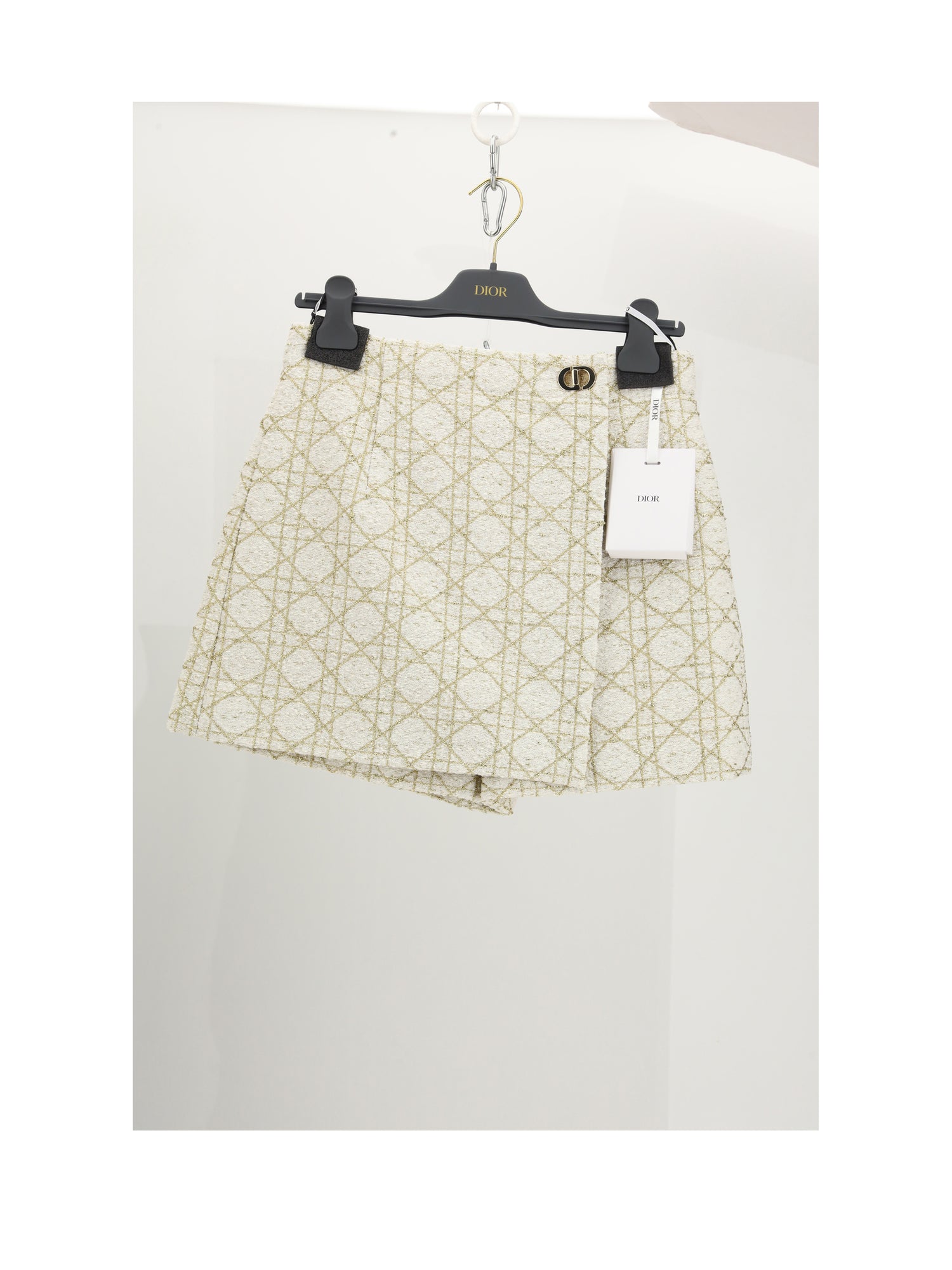 DIOR 36 short/jupe db-tweed cannage or