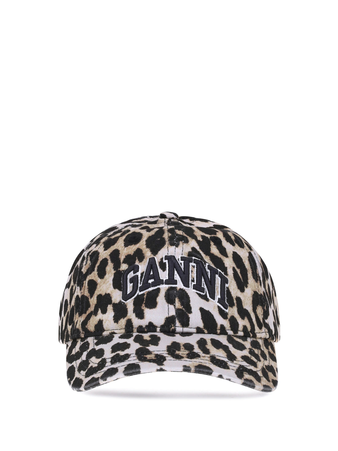 GANNI OS leopard baseball hat