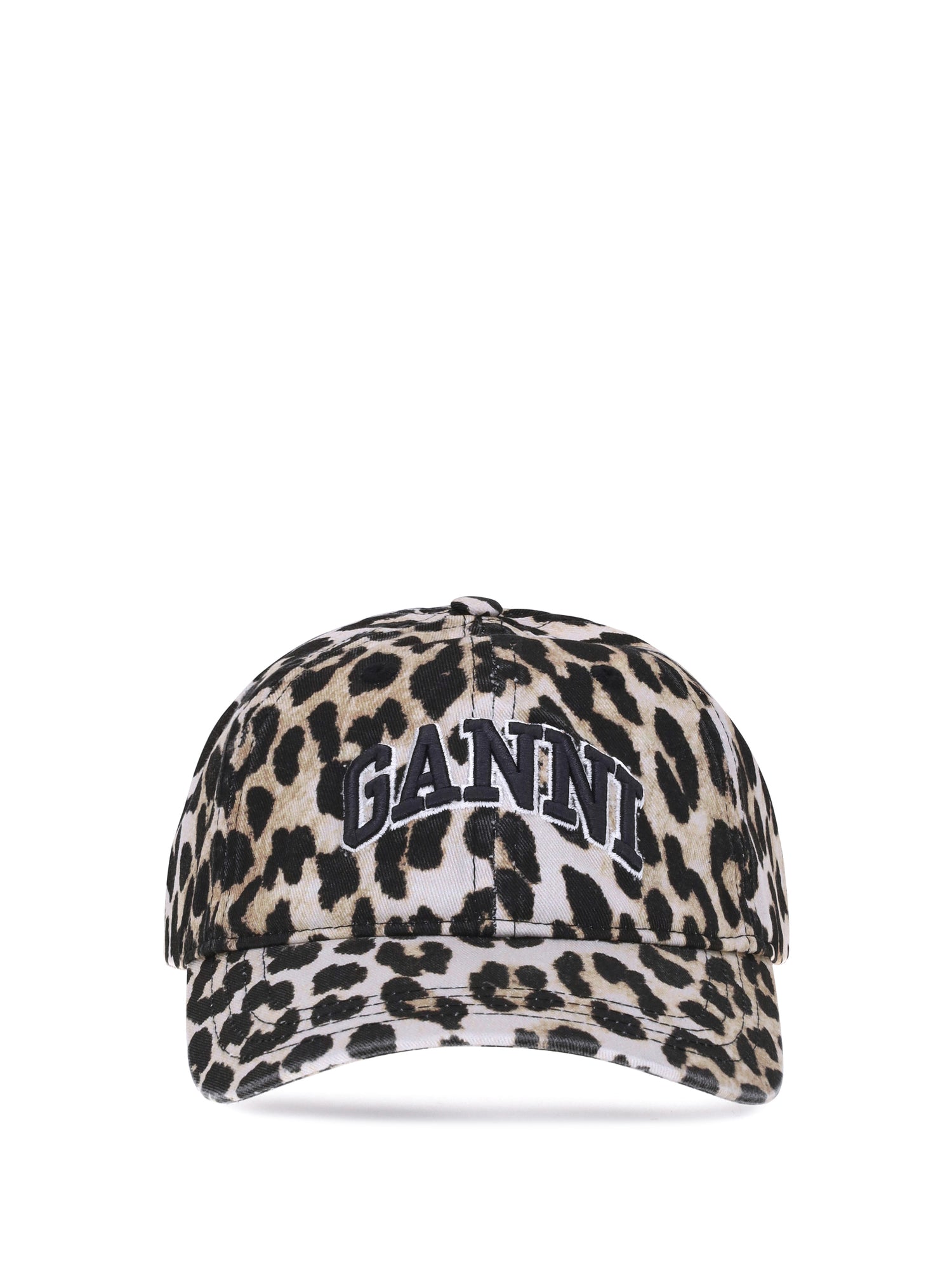 GANNI OS leopard baseball hat