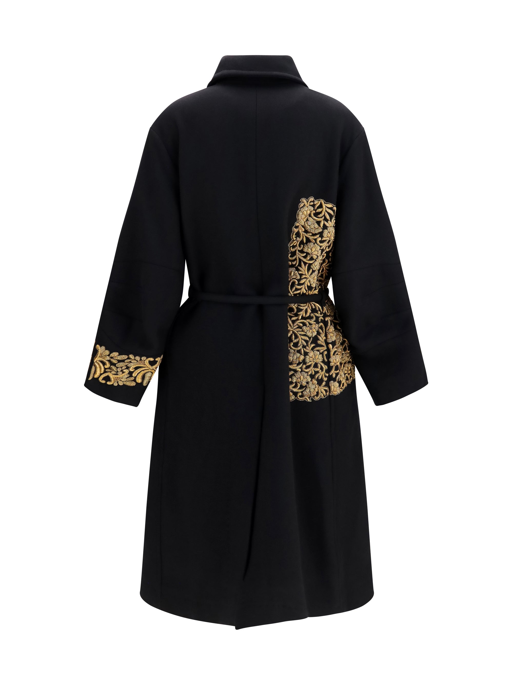 alpaca and wool coat with embroidery