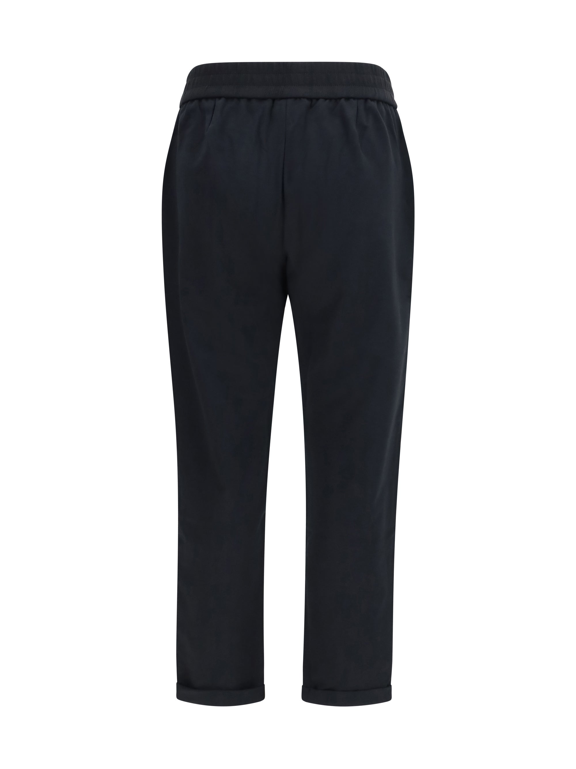 track stretch-fleece pants with monili detailing