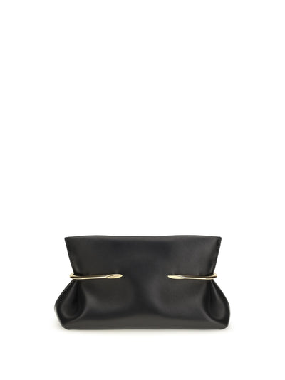 pinch soft clutch in nappa leather
