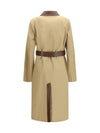 reversible cotton gabardine and cashmere pied-de-poule trench coat