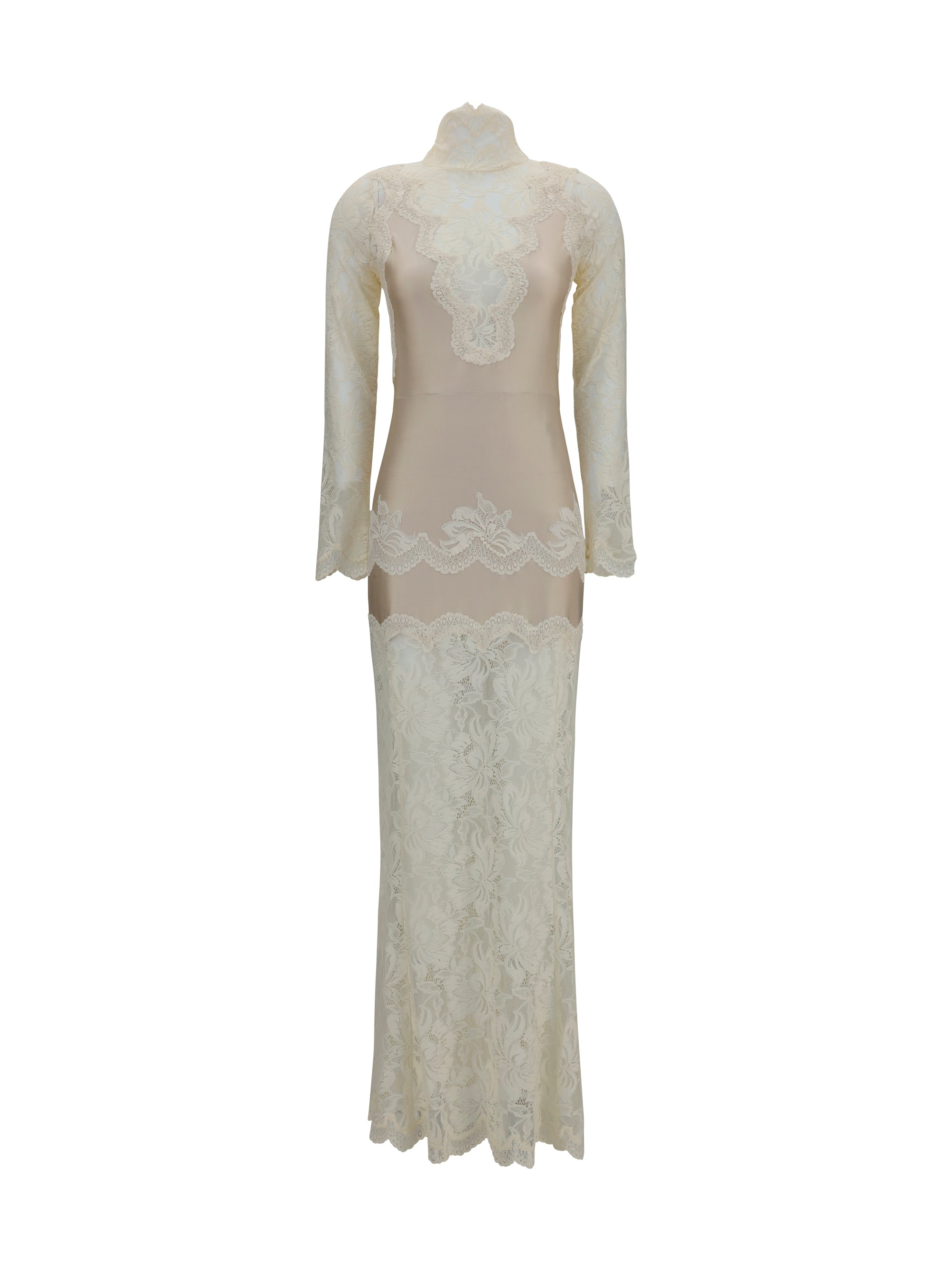 long lace and jersey dress