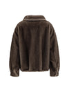 faux fur jacket with waist belt