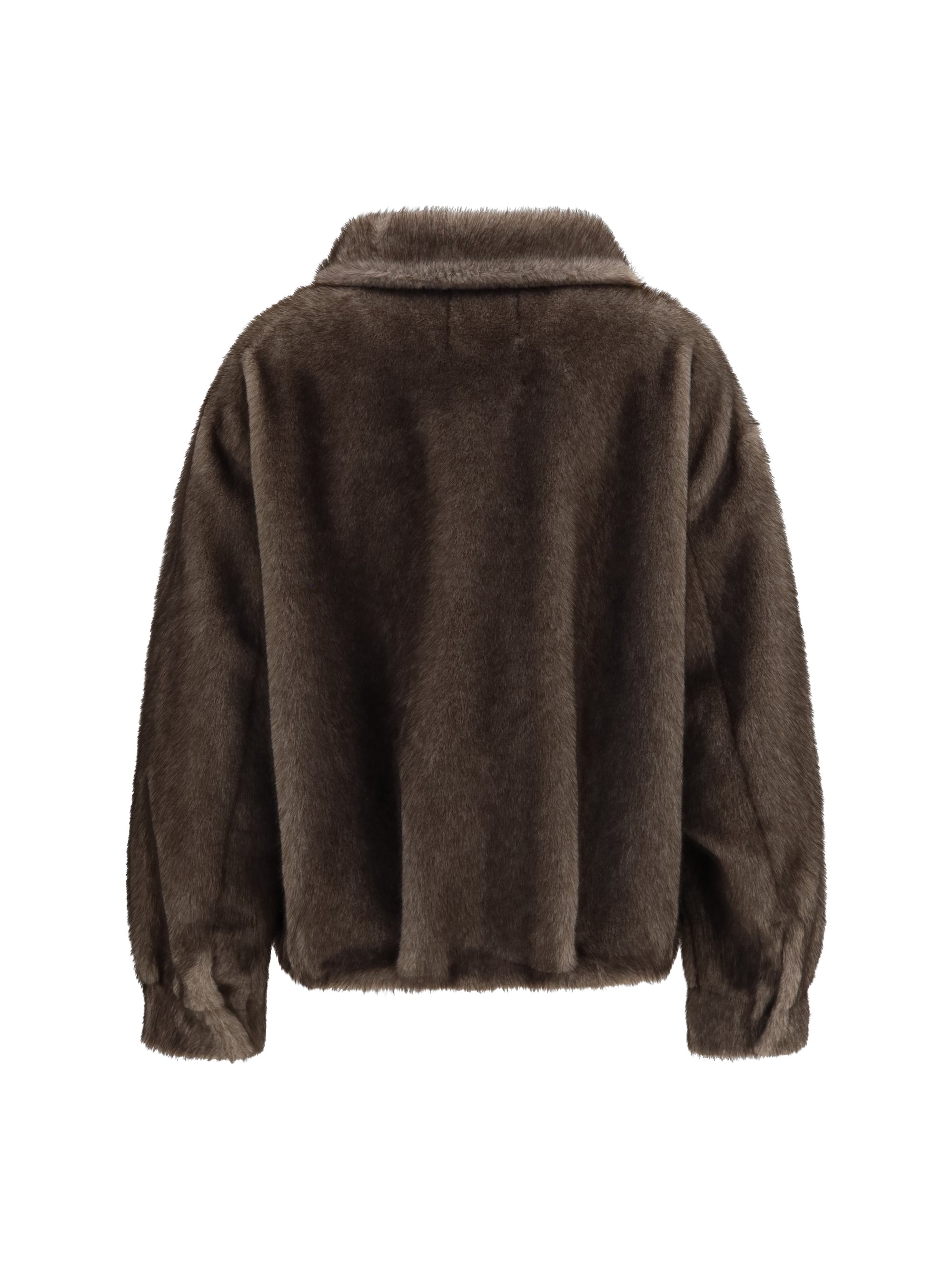 faux fur jacket with waist belt